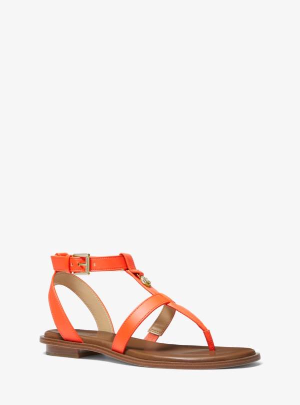 Damske Sandále Michael Kors Sasha T-Strap Oranžové - Topanky Michael Kors Lacne | DFOEQ-7418